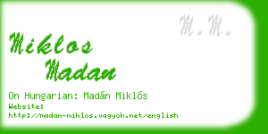 miklos madan business card